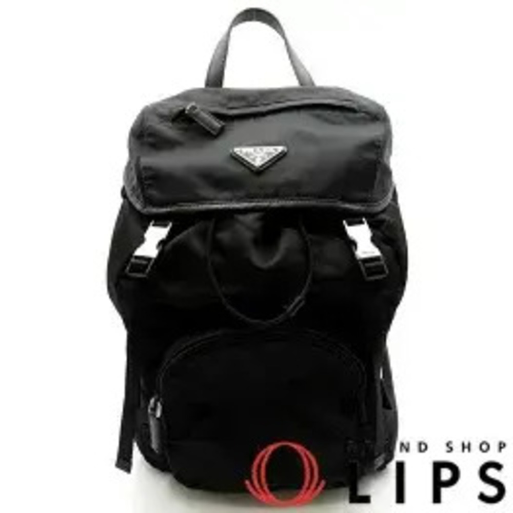 Prada Vitello Leather Backpack Black